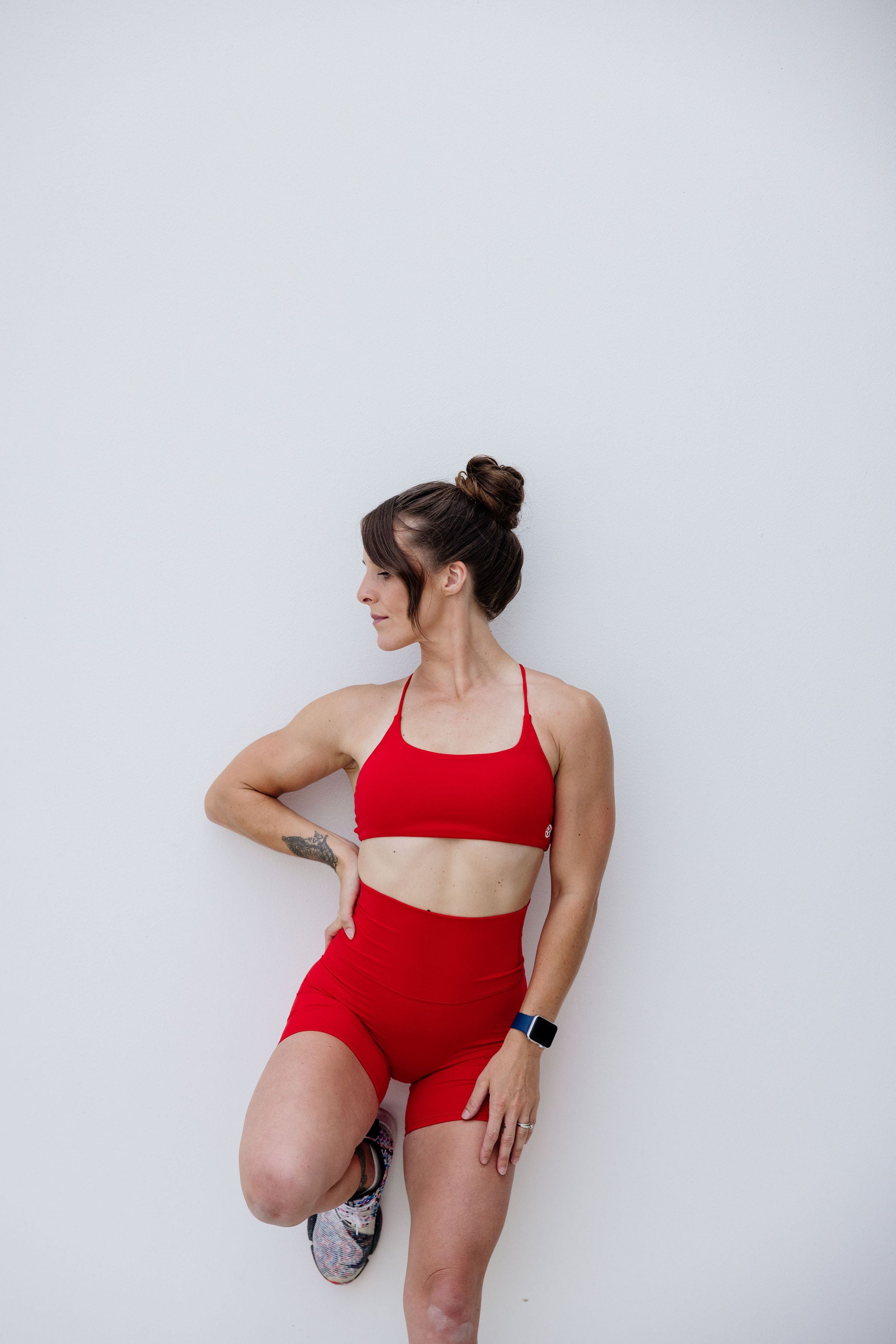 buttery soft lightweight short shorts with high extra waistband in scarlet redbuttery soft lightweight short shorts with high extra waistband in scarlet red