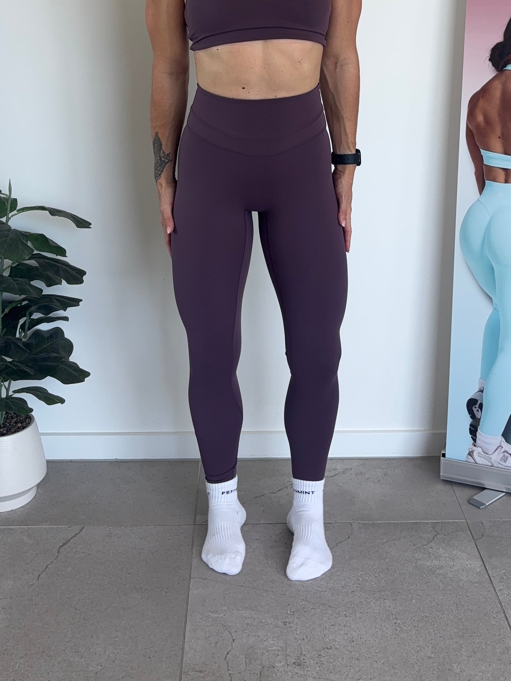 Double Stitch Tights - Purple - Size S