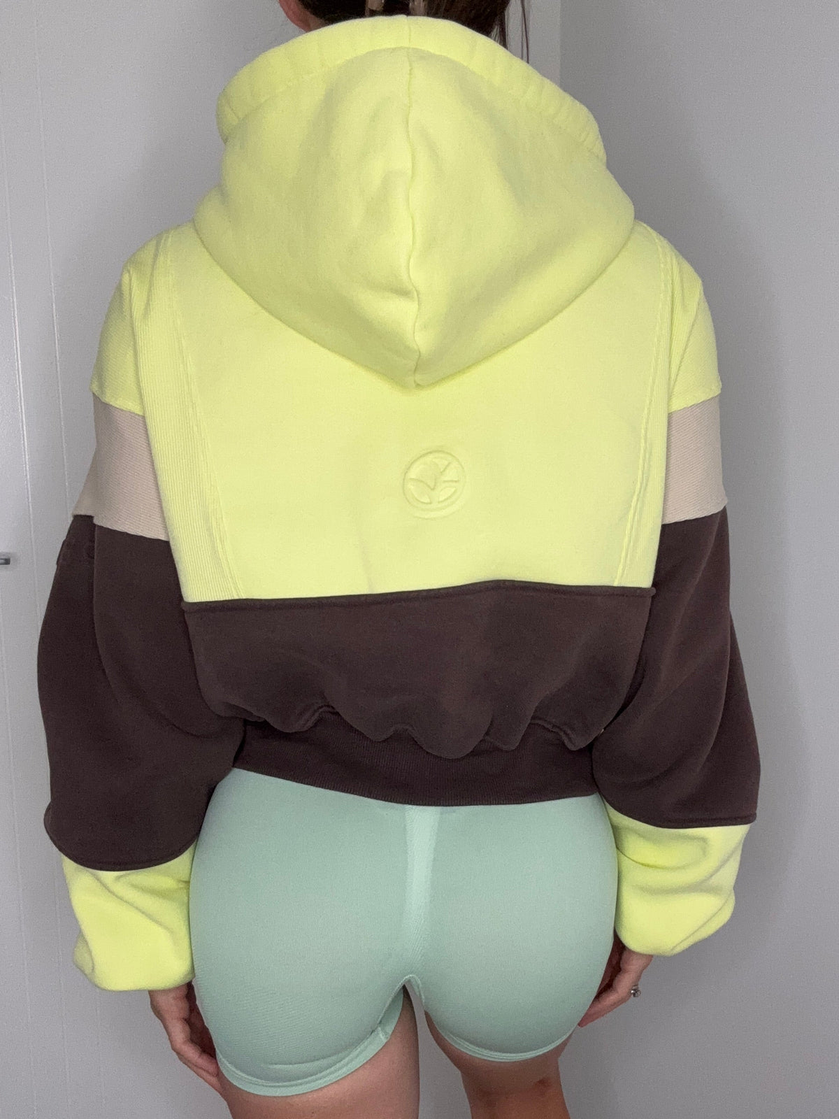 Hooded Icon Rib Fleece - Neon Yellow/Chocolate/Cream