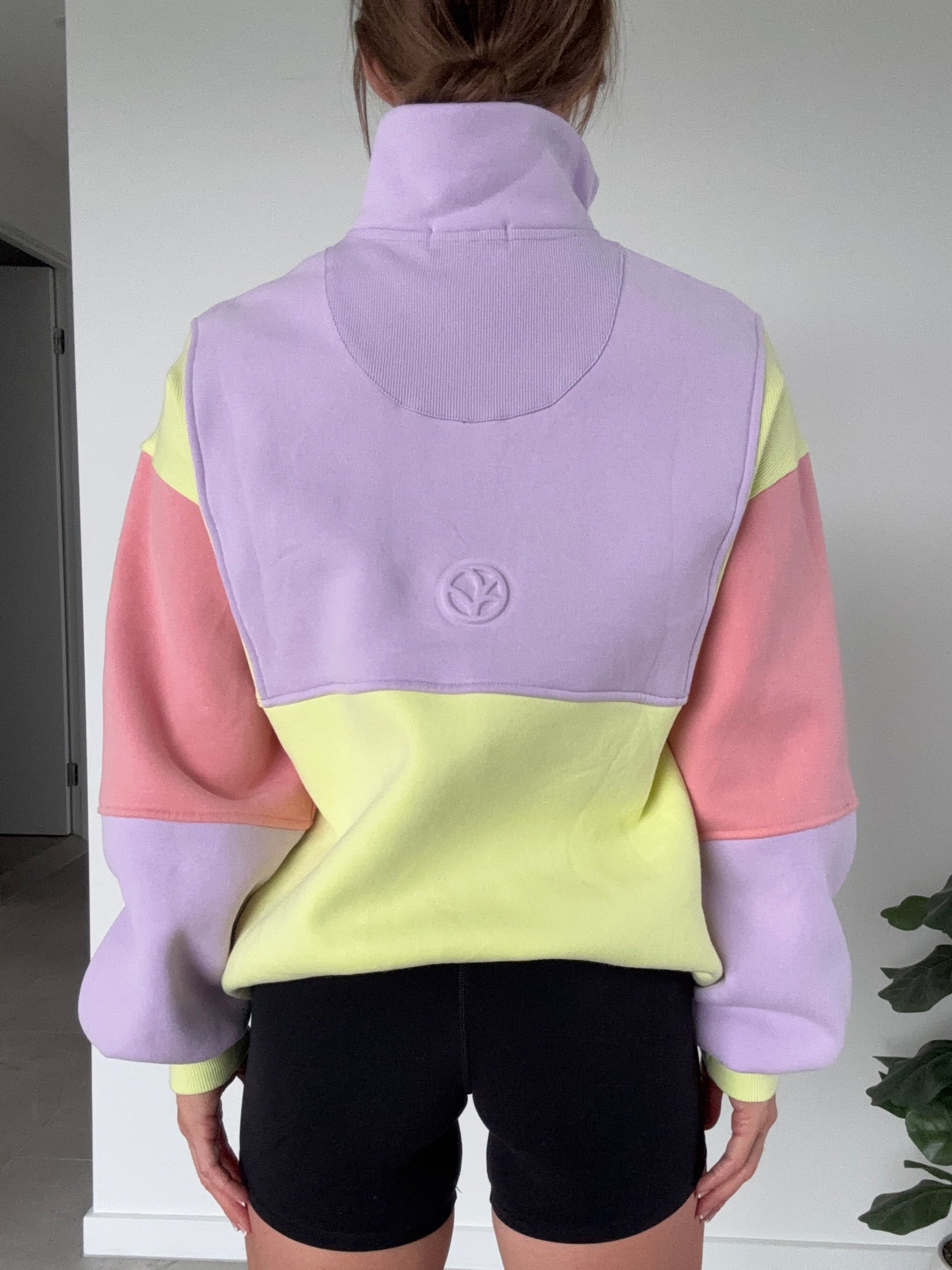 Colour Block Button Fleece - Tutti Frutti Size XS