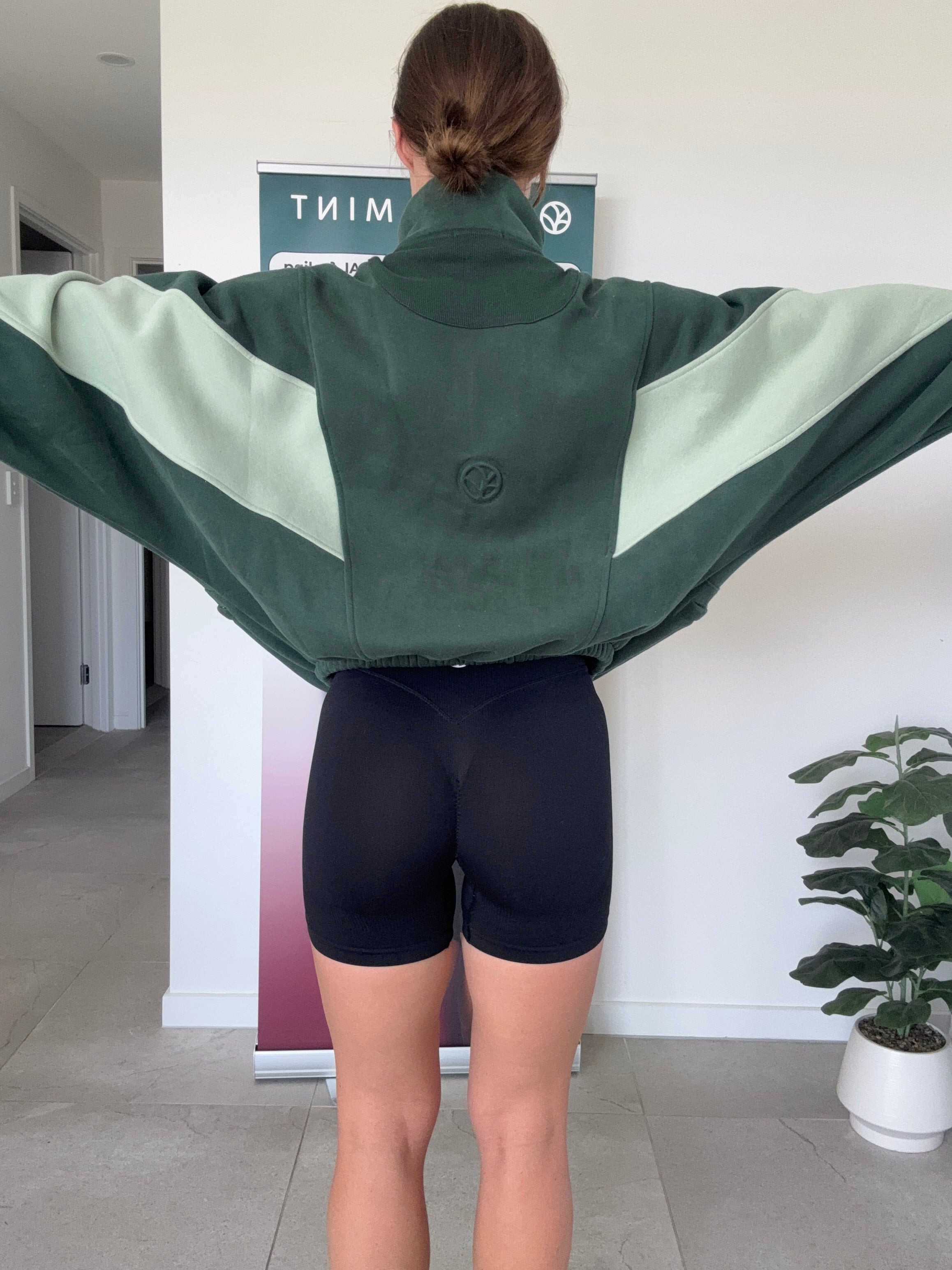 Two Tone Batwing Fleece Forest Green/Light Green (UNRELEASED SAMPLE) Size XS/S