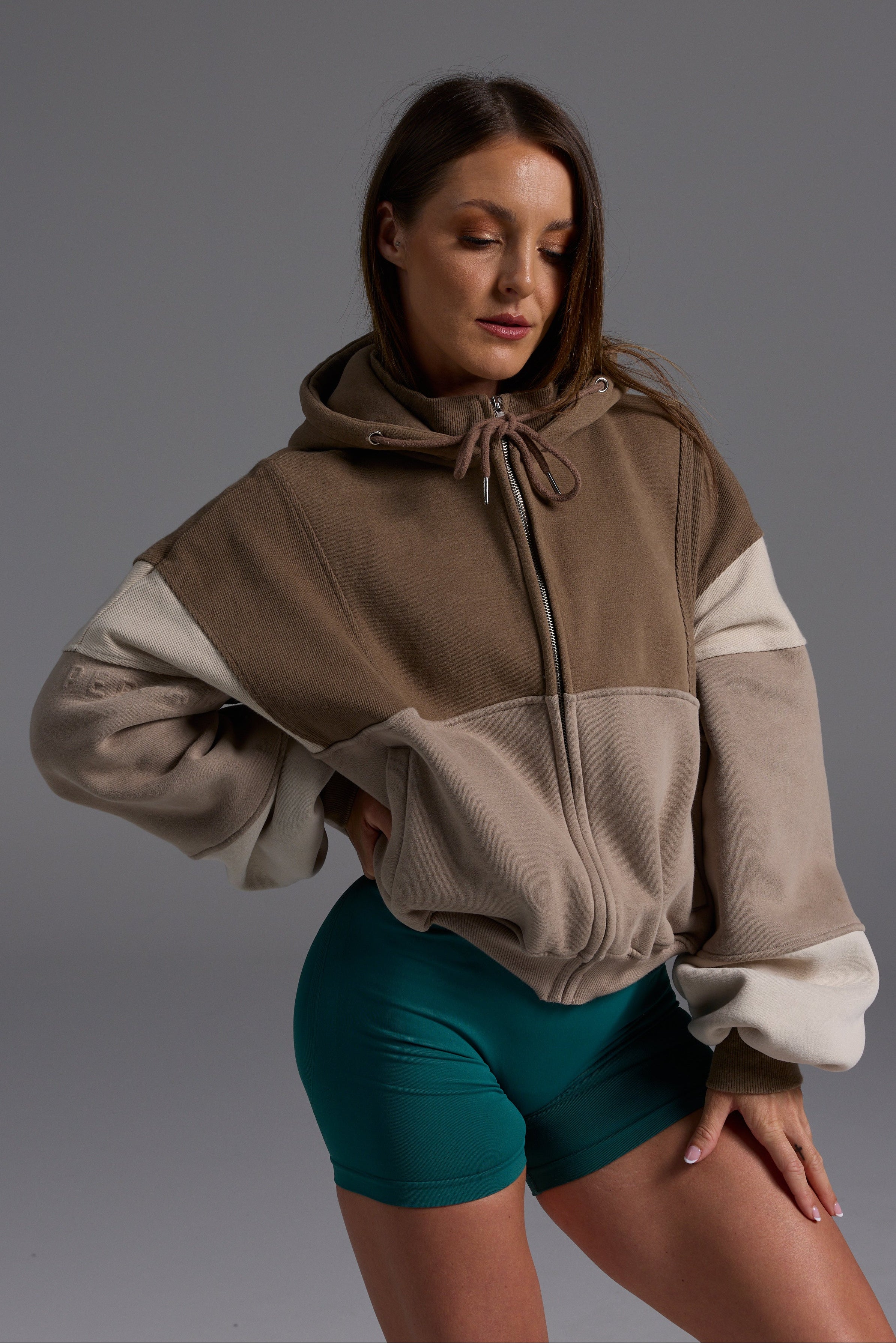 LIMITED EDITION! Hooded Icon Rib Fleece - Mocha/Stone/Cream