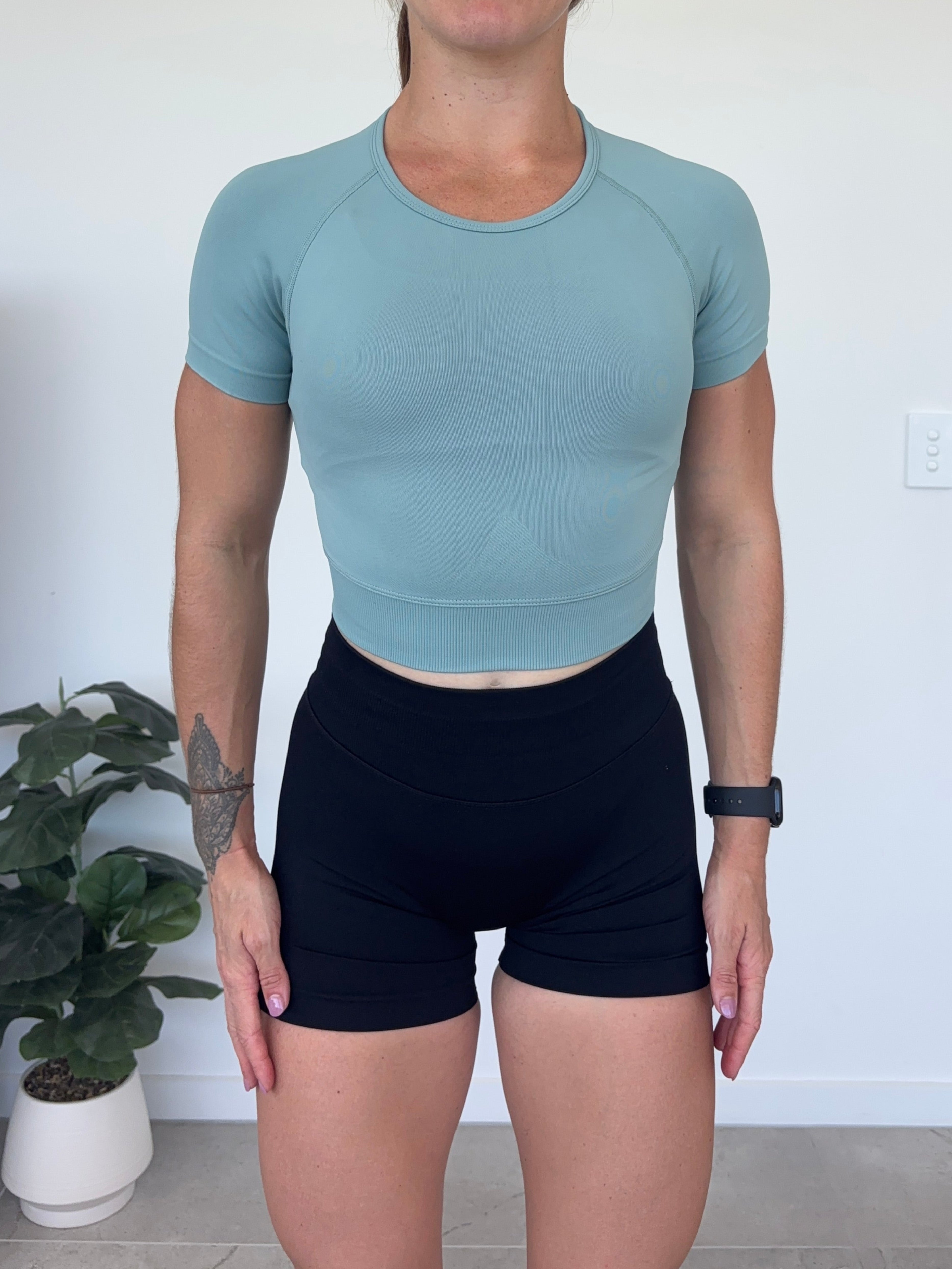 PIU Crop T - Sage Size S