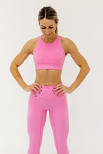 Load image into Gallery viewer, buttery soft tights with seamless front rise in baby pink with soft v shape front rise
