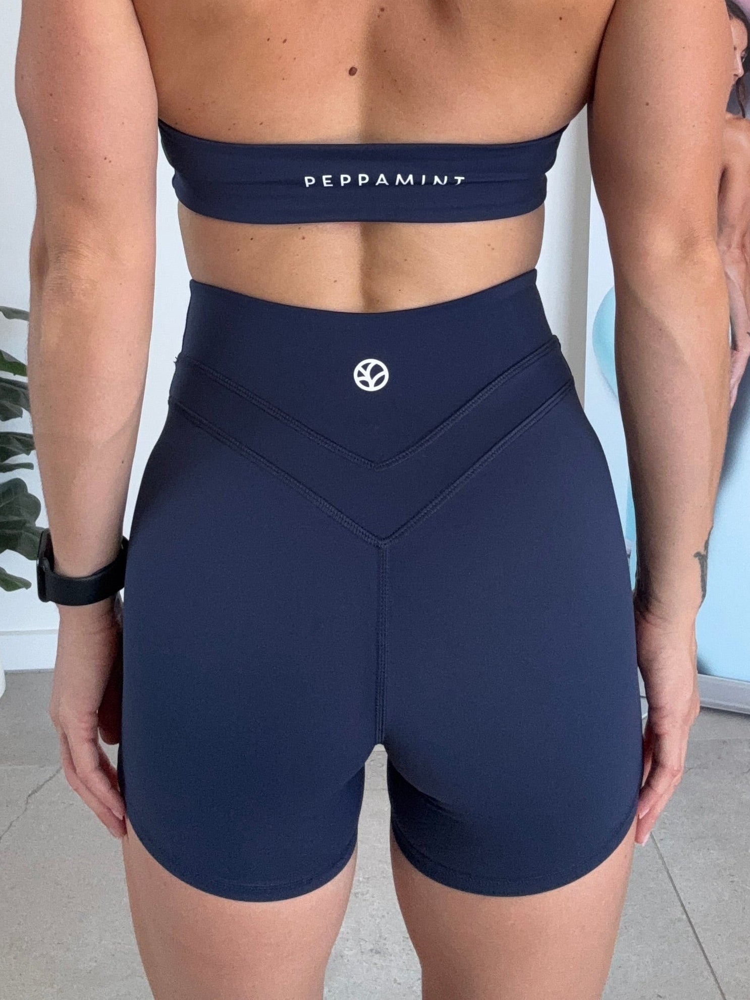 Double Stitch Booty Shorts - Blue - Size S