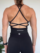 Load image into Gallery viewer, Cross Back Singlet - Black - Size S (Fabric 1)
