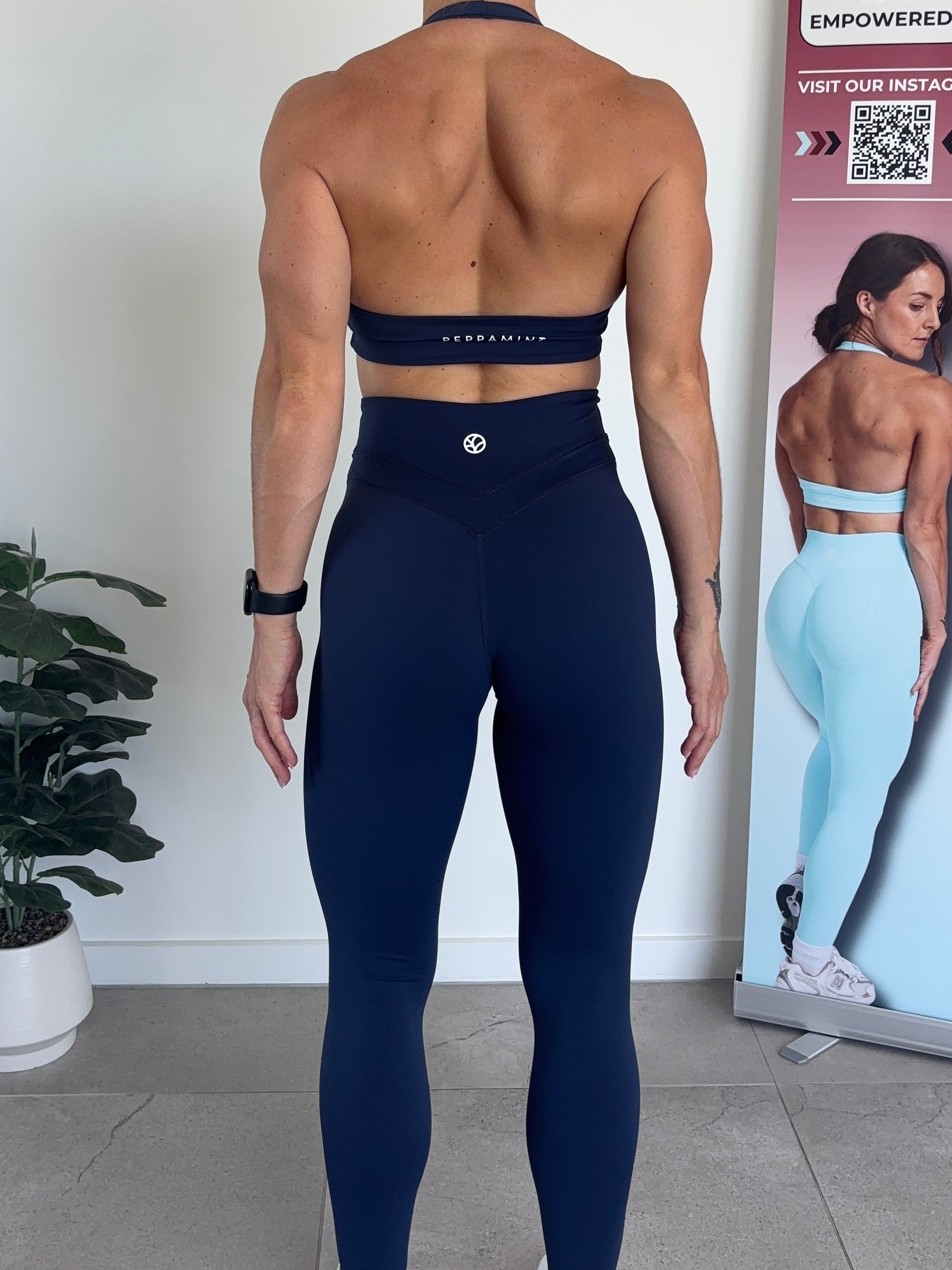 Double Stitch Tights - Blue - Size S