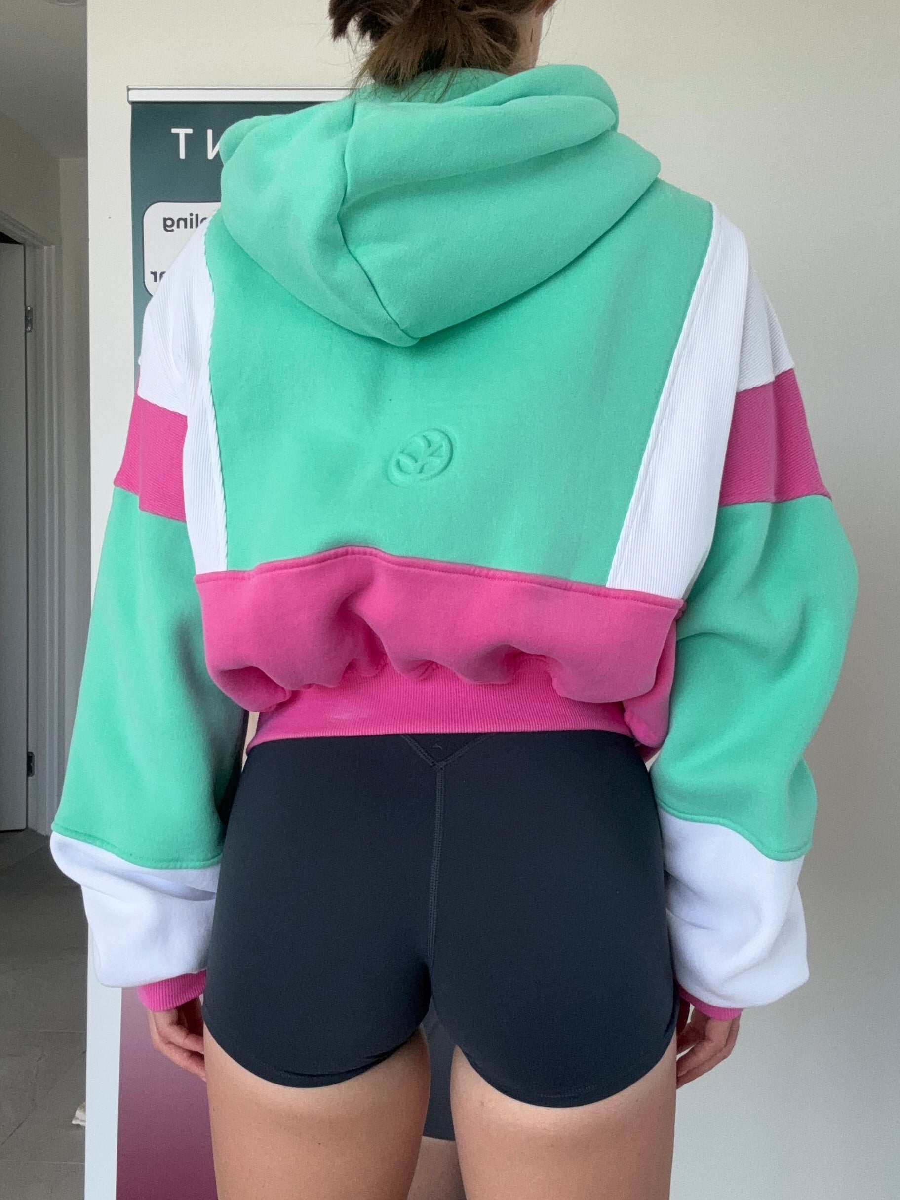 LIMITED EDITION! Hooded Icon Rib Fleece - Neon Pink/Green/White