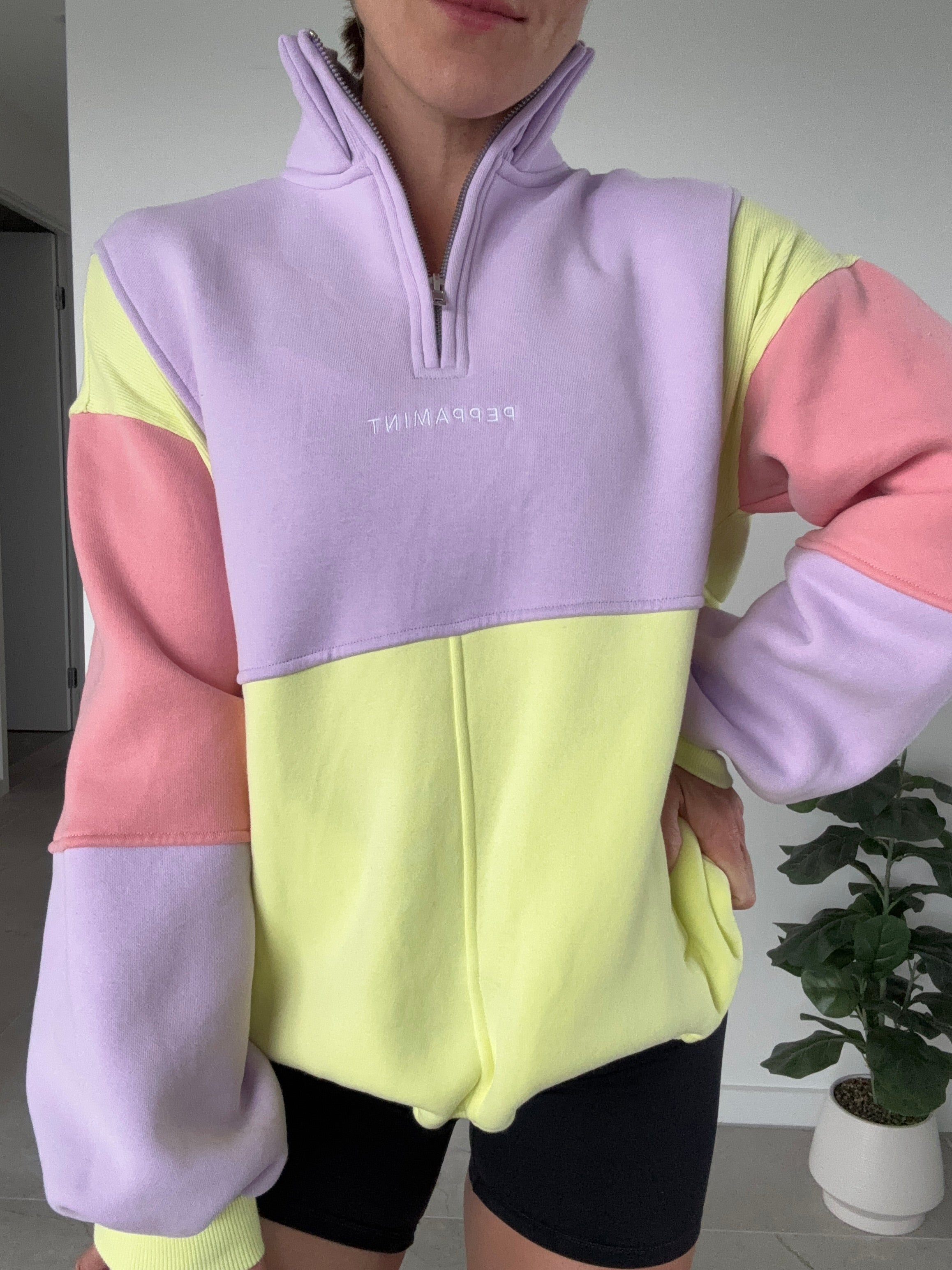 Colour Block Button Fleece - Tutti Frutti Size XS