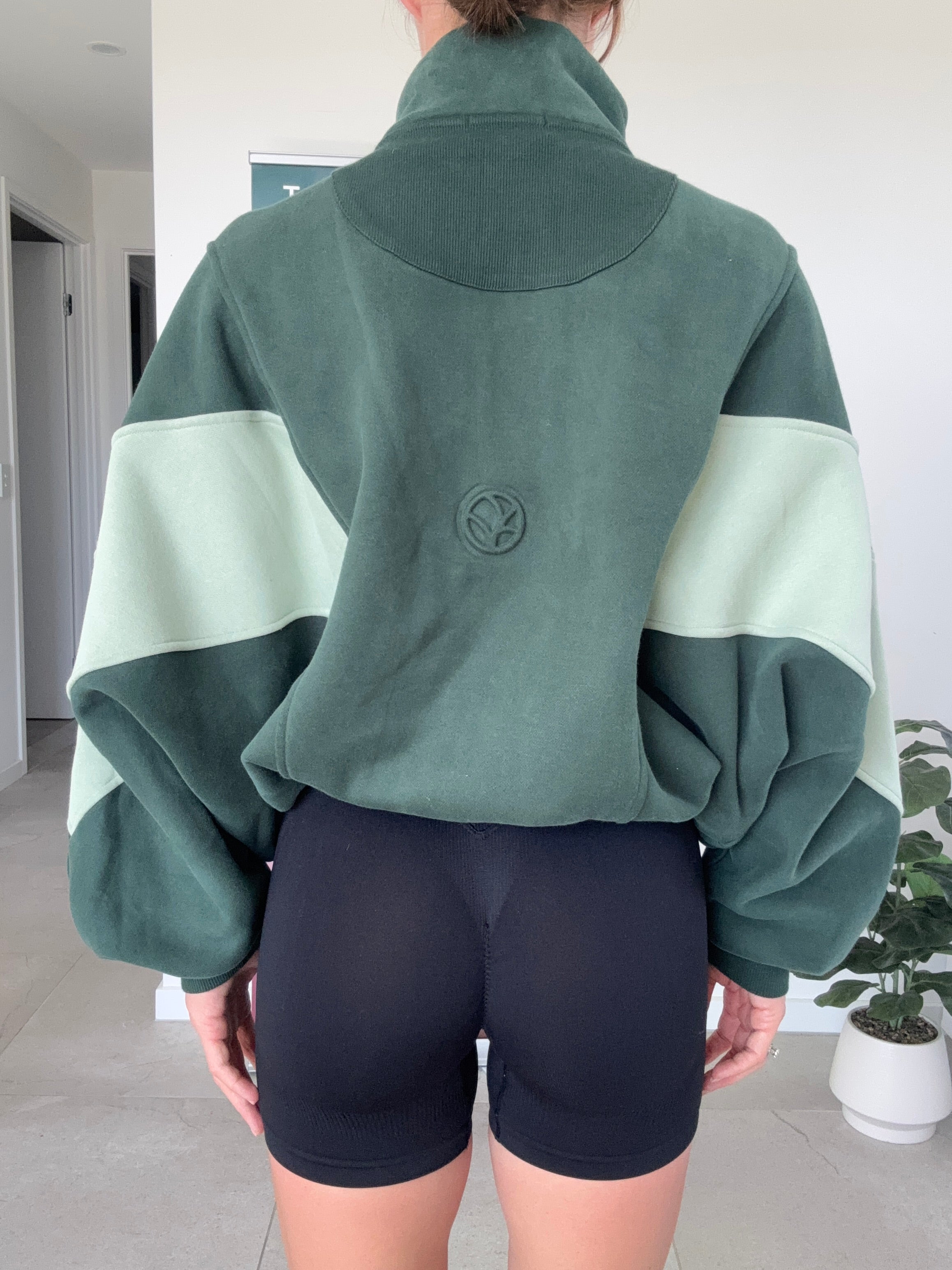 Two Tone Batwing Fleece Forest Green/Light Green (UNRELEASED SAMPLE) Size XS/S