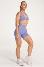 Load image into Gallery viewer, high waisted gym shorts, in buttery soft, supportive fabric with 6 inch inseam and no front rise seam, in lavender
