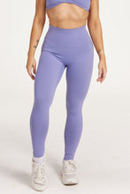 Load image into Gallery viewer, high waisted buttery soft, supportive activewear tights, with no front rise seam in lavender
