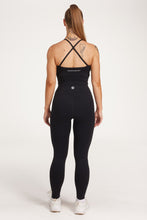 Load image into Gallery viewer, crop singlet with thin cross back straps and built in shelf bra
