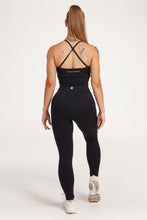 Load image into Gallery viewer, crop singlet with thin cross back straps and built in shelf bra
