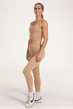 Load image into Gallery viewer, high waisted buttery soft, supportive activewear tights in light taupe colour
