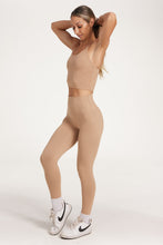 Load image into Gallery viewer, high waisted buttery soft, supportive activewear tights in light taupe colour
