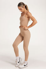 Load image into Gallery viewer, high waisted buttery soft, supportive activewear tights in light taupe colour
