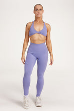 Load image into Gallery viewer, high waisted buttery soft, supportive activewear tights, with no front rise seam in lavender
