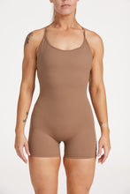 Load image into Gallery viewer, Womens bodysuit with scoop neck design, sleek adjustable cross over back straps scrunch butt effect in a buttery soft breathable fabric
